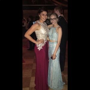 Two piece,beautiful, hole cut out prom dress!